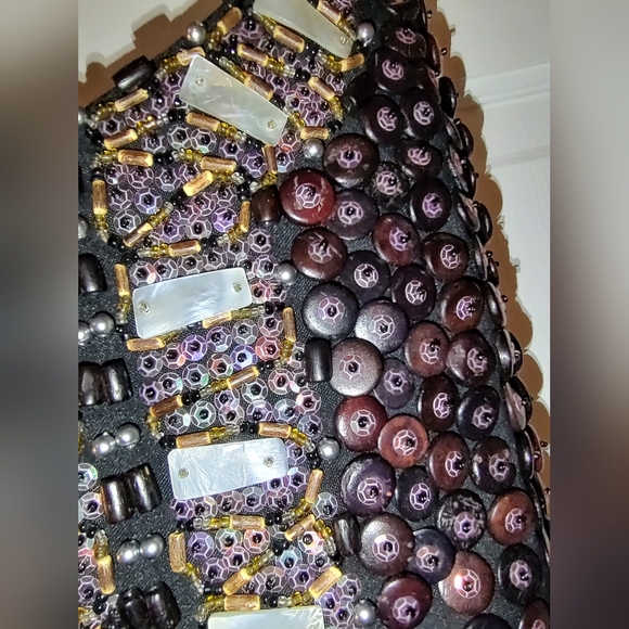 Mido Collection Button, Beaded, & Shell Handbag - Picture 8 of 12